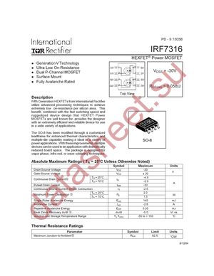IRF7316TR datasheet  